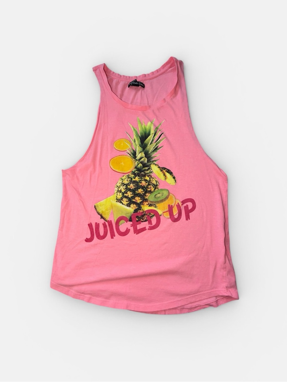 Pink 'Juiced Up' Pineapple Graphic Tank Top